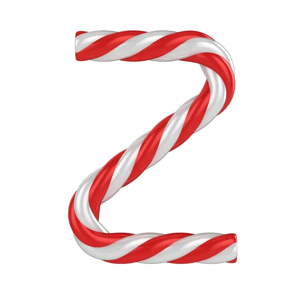 Christmas candy cane font - letra Z — Fotografia de Stock