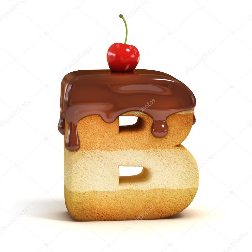 Cake 3d font letter B