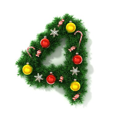 Noel ağacı yazı tipi sayı 4