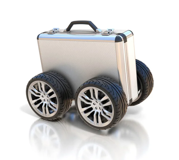 Briefcase on wheels — Stock Photo, Image