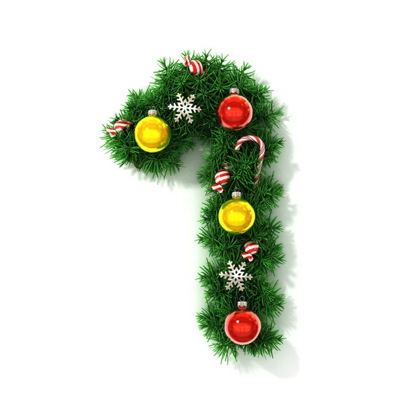 Vánoční strom písmo číslo 1 — Stock fotografie