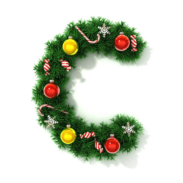 Kerstmis lettertype letter C — Stockfoto