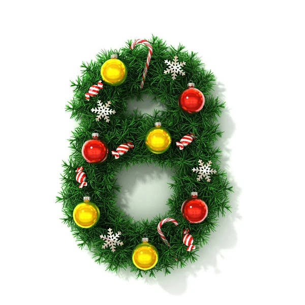 Christmas tree font number 8 — Stock Photo, Image