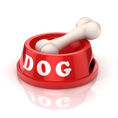 Köpek yemliği kemik 3d çizim ile