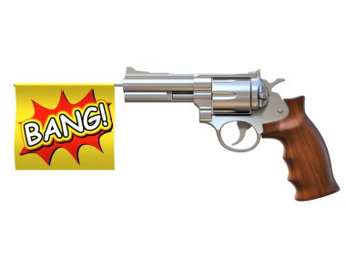 Oyuncak tabanca ile bang bayrak