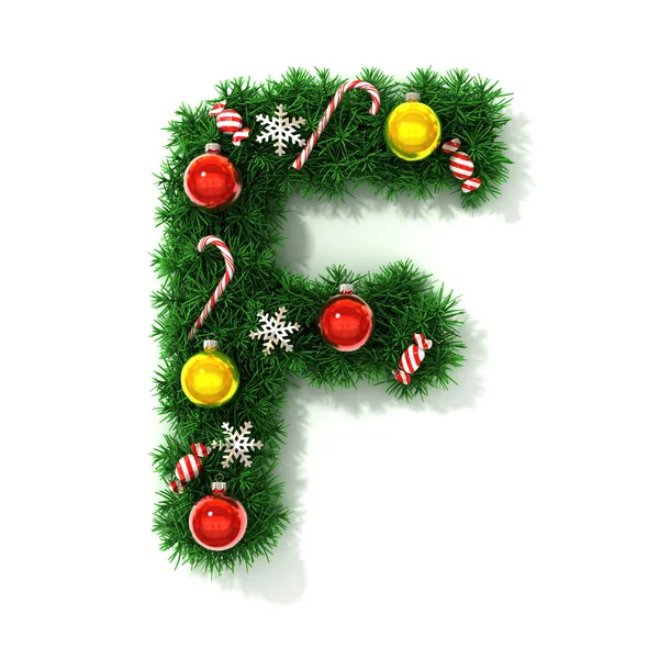 Kerstmis lettertype brief F — Stockfoto