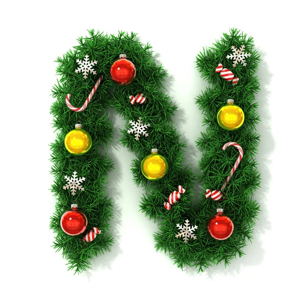 Christmas font letter N — Stock Photo, Image