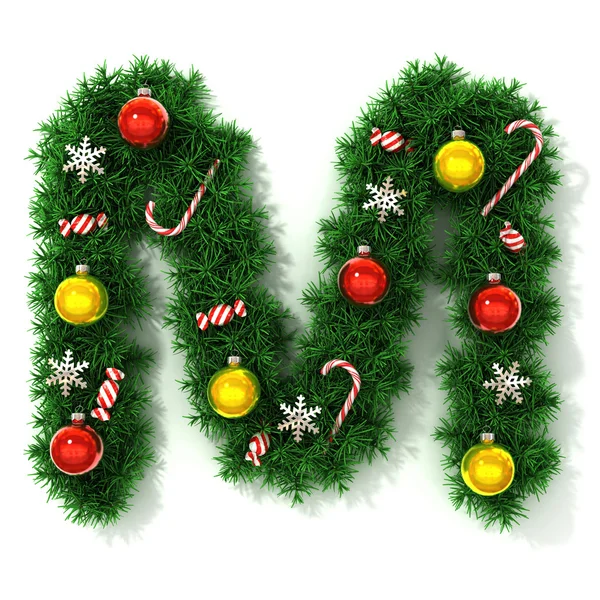 Christmas font letter M — Stock Photo, Image