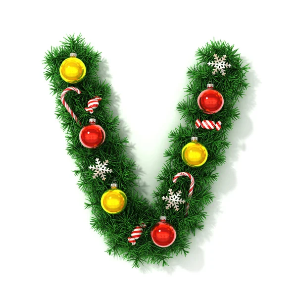 Kerstmis lettertype letter V — Stockfoto