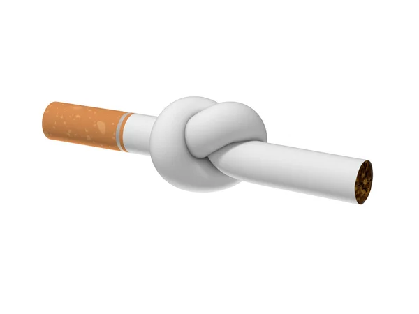 Zigarette an einen Knoten gebunden — Stockfoto