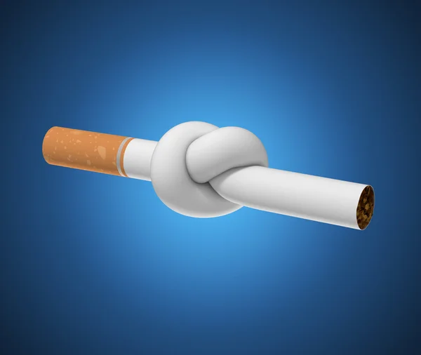 Sigaret gebonden aan een knoop — Stockfoto