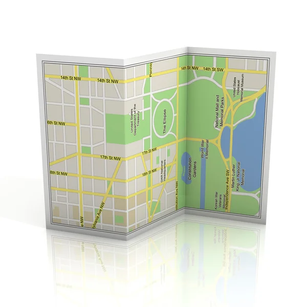 Mapa da cidade 3d — Fotografia de Stock