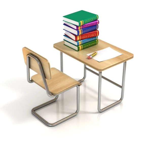 Шкільний стіл і стілець — стокове фото