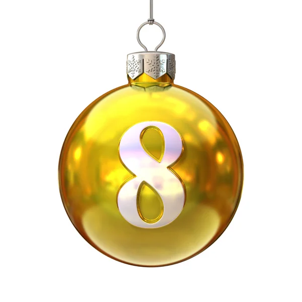 Carattere colorato Christmas ball numero 8 — Foto Stock