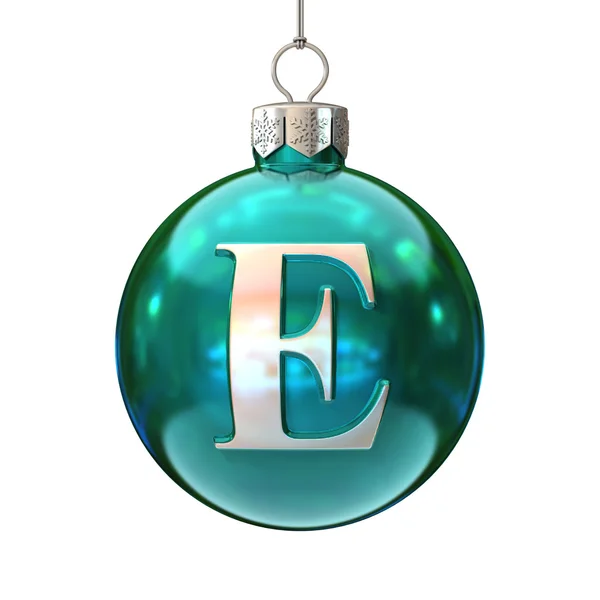 Colorful Christmas ball font letter E — Stock Photo, Image