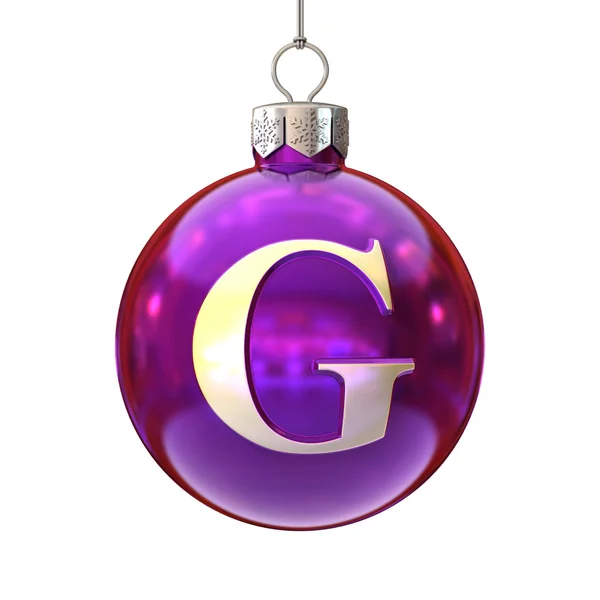 Kleurrijke Kerstmis bal lettertype letter G — Stockfoto