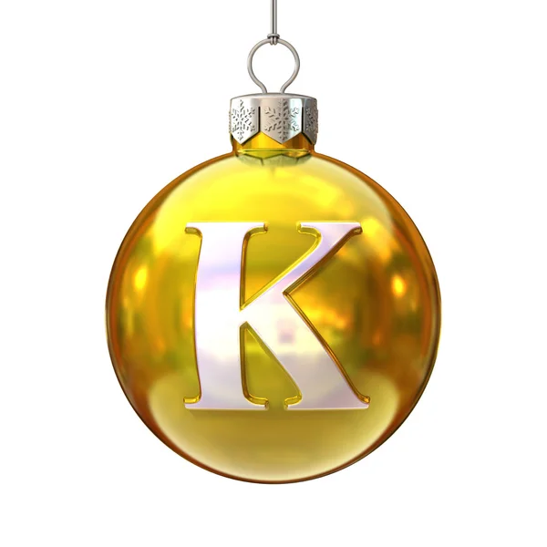 Kleurrijke Kerstmis bal lettertype letter K — Stockfoto