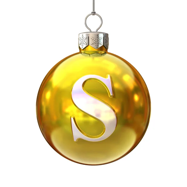 Πολύχρωμο χριστουγεννιάτικο μπάλα γραμματοσειρά γράμμα S — Φωτογραφία Αρχείου