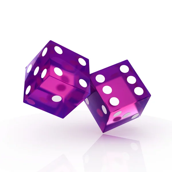 Two purple dice isolated — Stock Photo, Image