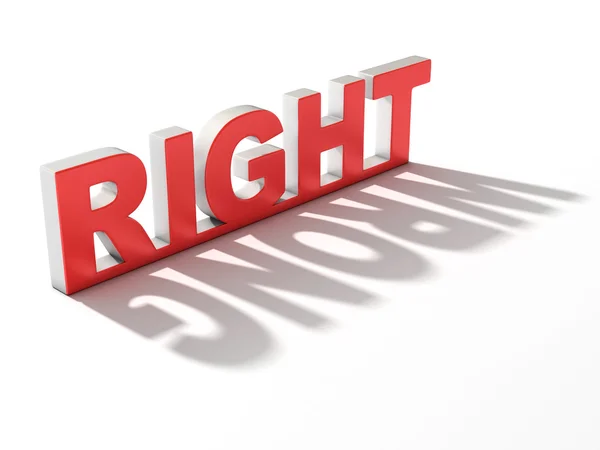 Right wrong 3d — Stock Photo, Image
