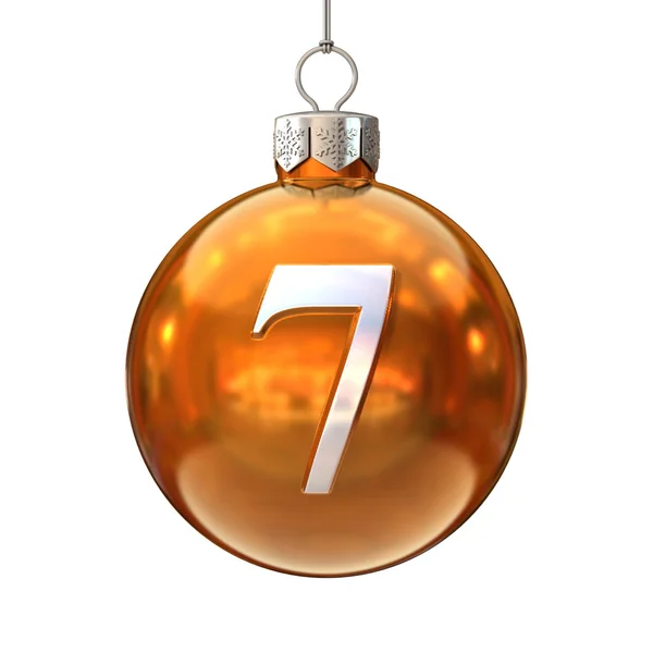 Colorful Christmas ball font number 7 — Stock Photo, Image