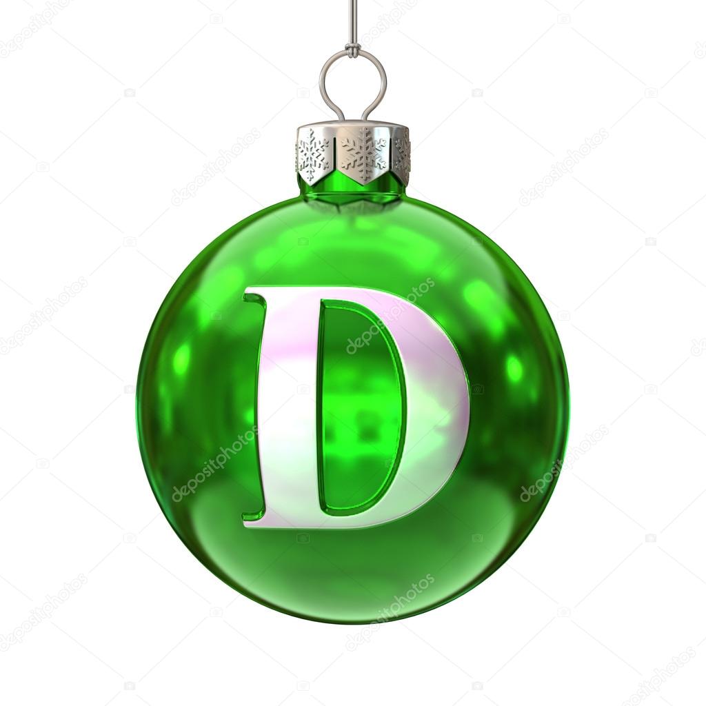 Colorful Christmas ball font letter D
