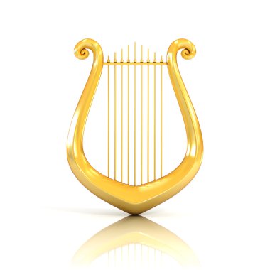 lyre 3d illustration isolated on white clipart