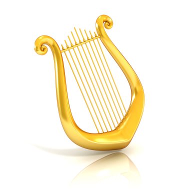 lyre 3d illustration isolated on white clipart