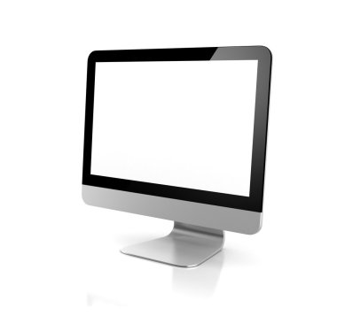 bilgisayar ekranı üzerinde beyaz izole