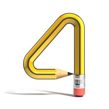 3D yazı tipi sayısı 4 kalem