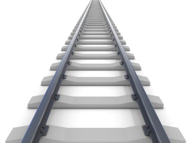 Demiryolu üzerinde beyaz izole