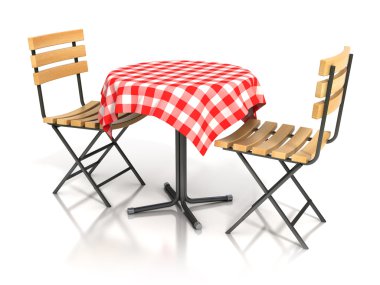 Tablo ve beyaz arka plan üzerinde iki sandalye