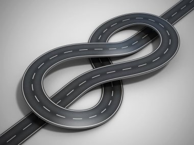 road tied in a bungle clipart