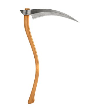 beyaz arkaplan üzerinde scythe