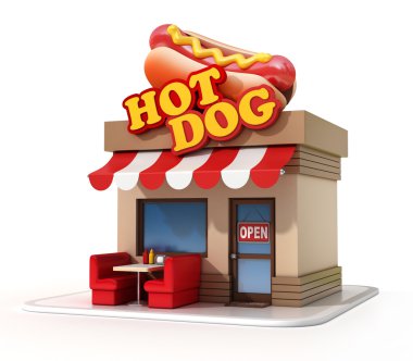 miniature hot dog store clipart