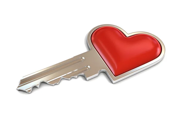 Ключ в форме сердца — стоковое фото