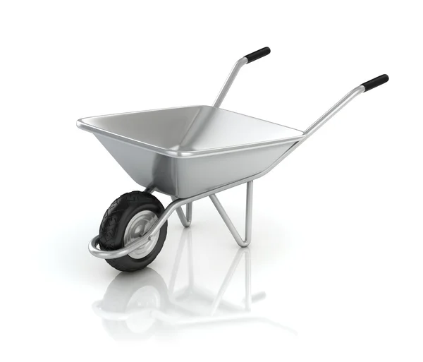 3d wheel barrow isolated on the white background — Stock Photo, Image