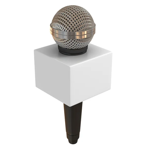 Microfone com caixa de espaço de cópia — Fotografia de Stock