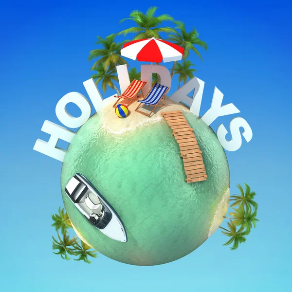 Summer holidays 3d planet — Stock Photo, Image