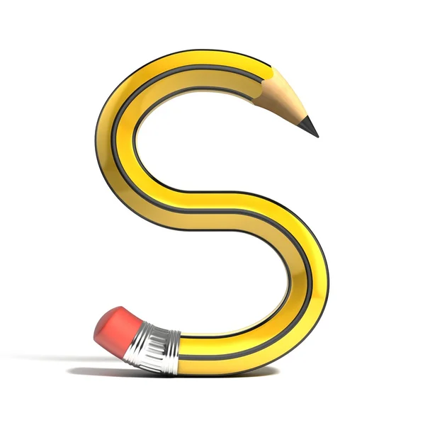 Potlood 3d lettertype letter S — Stockfoto