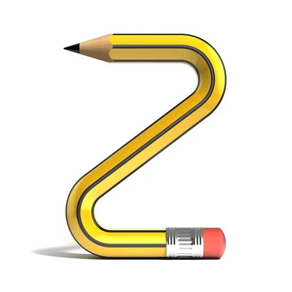 Олівець 3d літери шрифту Z — стокове фото