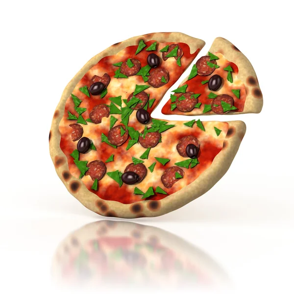 Pizza 3d illustratie — Stockfoto