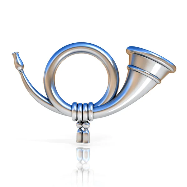 Klaxon Retro Air Horn Honk Siren Isolated White Rendering Stock Photo