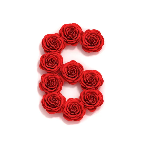 Carattere rosa numero 6 — Foto Stock