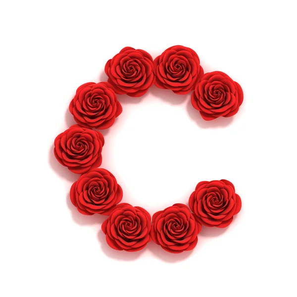Rose lettertype letter C — Stockfoto