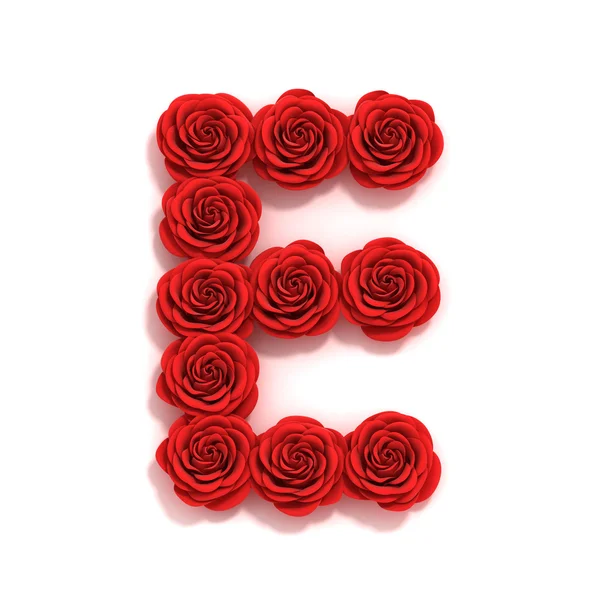 Rose lettertype letter E — Stockfoto