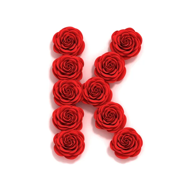 Rose font letter K — Stock Photo, Image