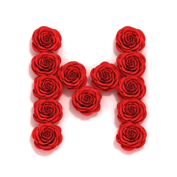 Rose lettertype letter M — Stockfoto