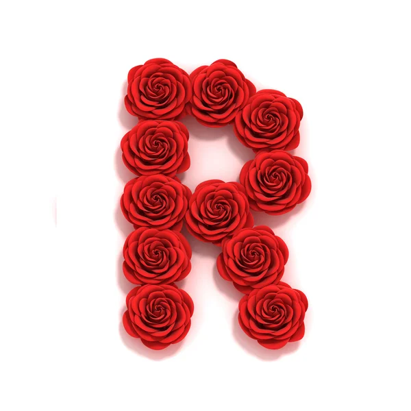 Róża czcionki litera R — Zdjęcie stockowe