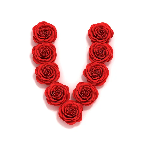 Rose font letter V — Stock Photo, Image